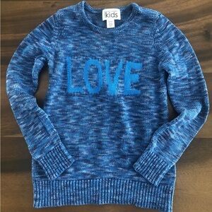 Autumn Cashmere Girl’s Blue Crewneck Sweater LOVE Sz 4 5